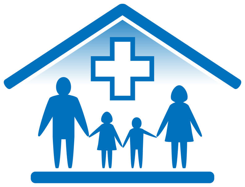 blue isolated medicine icon. family doctor symbol